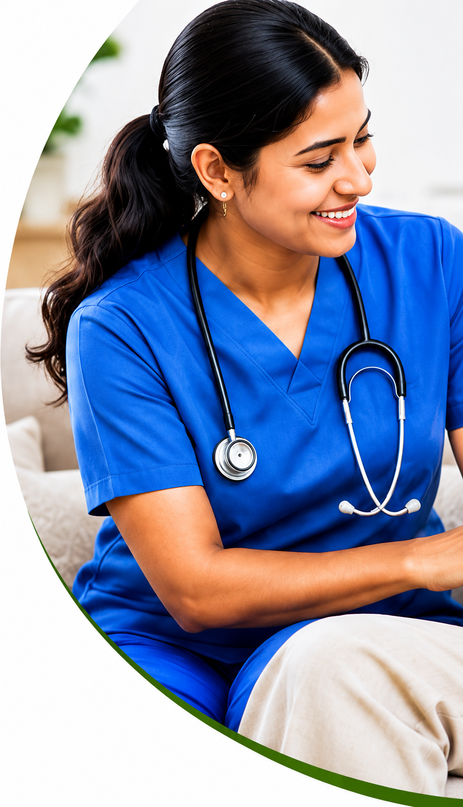 Anupam Health Care nurse caring for a patient at home